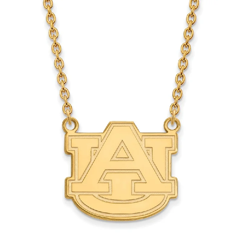 Ladies necklaces tribal elegance -10k Yellow Gold Auburn U Large 'AU' Pendant Necklace