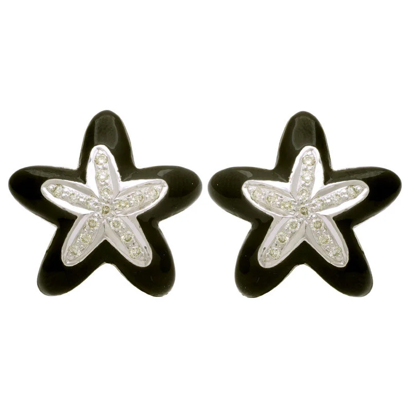 ladies-cross-diamond-earrings-Earrings-Diamond (Enamel)