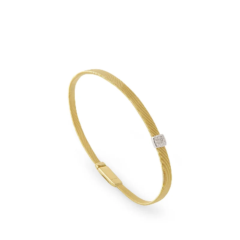 Ladies bracelets with tide chalcedony -18K Yellow Gold and Diamond Single Station Bracelet