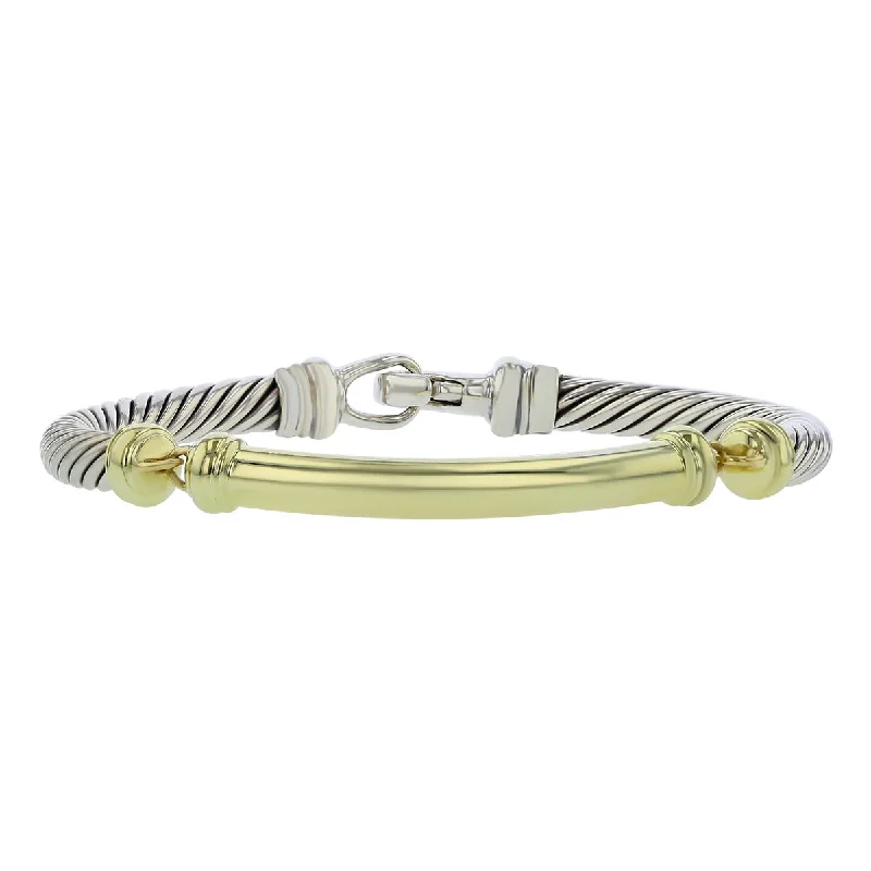 Ladies bracelets funky elegance -David Yurman Metro Cable Bracelet with 14K Gold