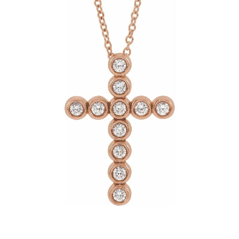 Ladies necklaces trendy strands -14K Yellow, White or Rose Gold 1/4 CTW Diamond Cross Necklace, 16-18in