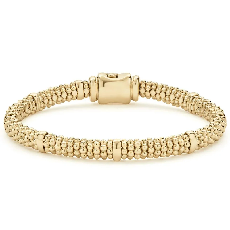 Ladies bracelets for style icons -Caviar Gold Beaded Bracelet