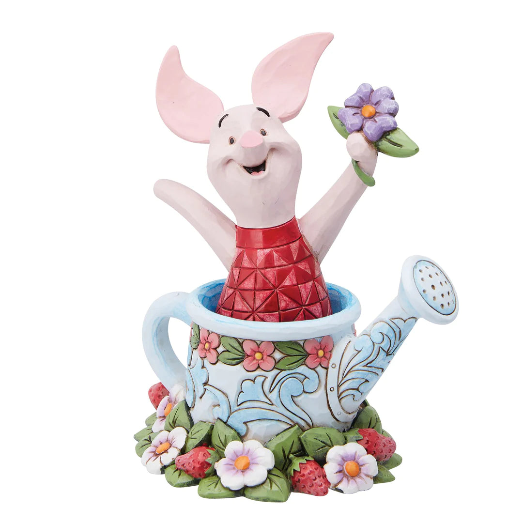 ladies-emerald-stackable-rings-Disney Traditions Piglet in Watering Can Figurine