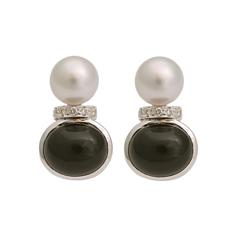 ladies-classic-hoop-earrings-Earrings-Black Onyx, South Sea Pearl and Diamond