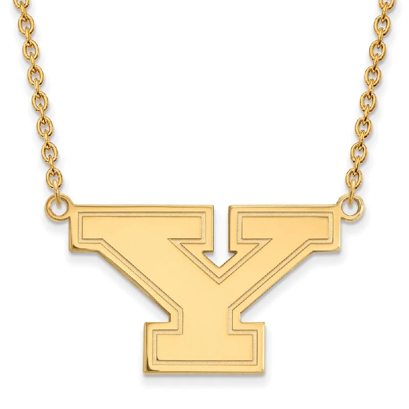 Ladies necklaces retro elegance -10k Yellow Gold Youngstown State Large Initial Y Necklace, 18 Inch