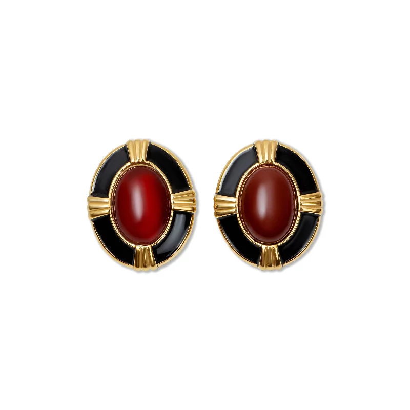 ladies-pearl-chandelier-earrings-THE BOLD CIRCULAR RED HEIRLOOM EARRINGS