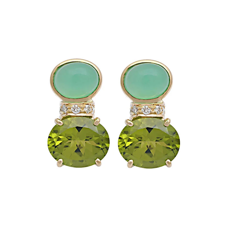 ladies-fashion-diamond-earrings-Earrings-Chrysoprase, Peridot and Diamond