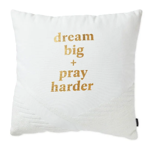 ladies-luxury-gold-rings-Hallmark DaySpring Candace Cameron Bure Dream Big Pray Harder Throw Pillow