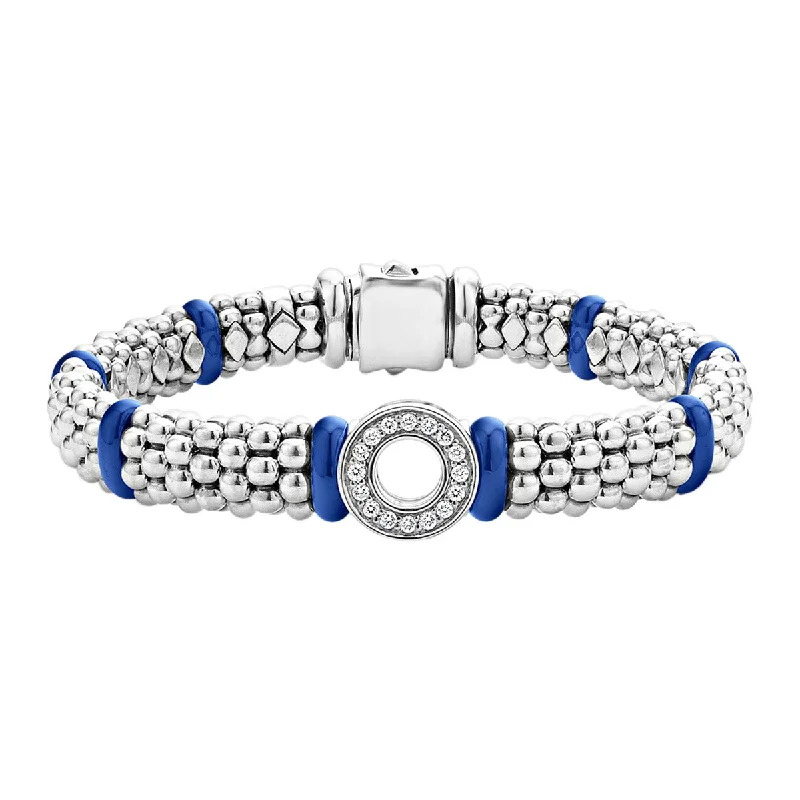 Ladies bracelets lustrous bands -Ceramic and Diamond Circle Rope Bracelet