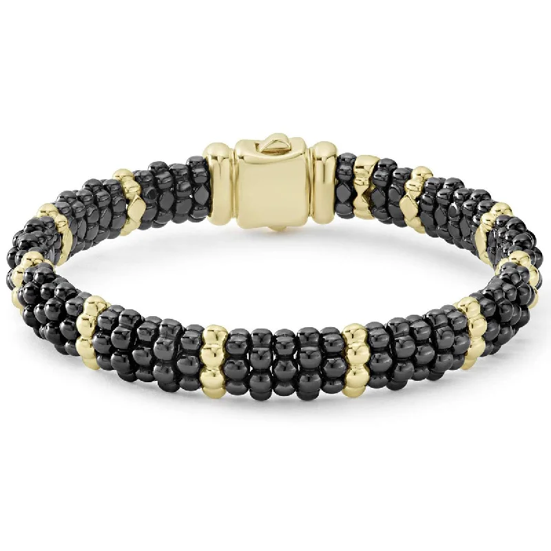 Ladies bracelets organic elegance -Black Caviar Beaded Bracelet