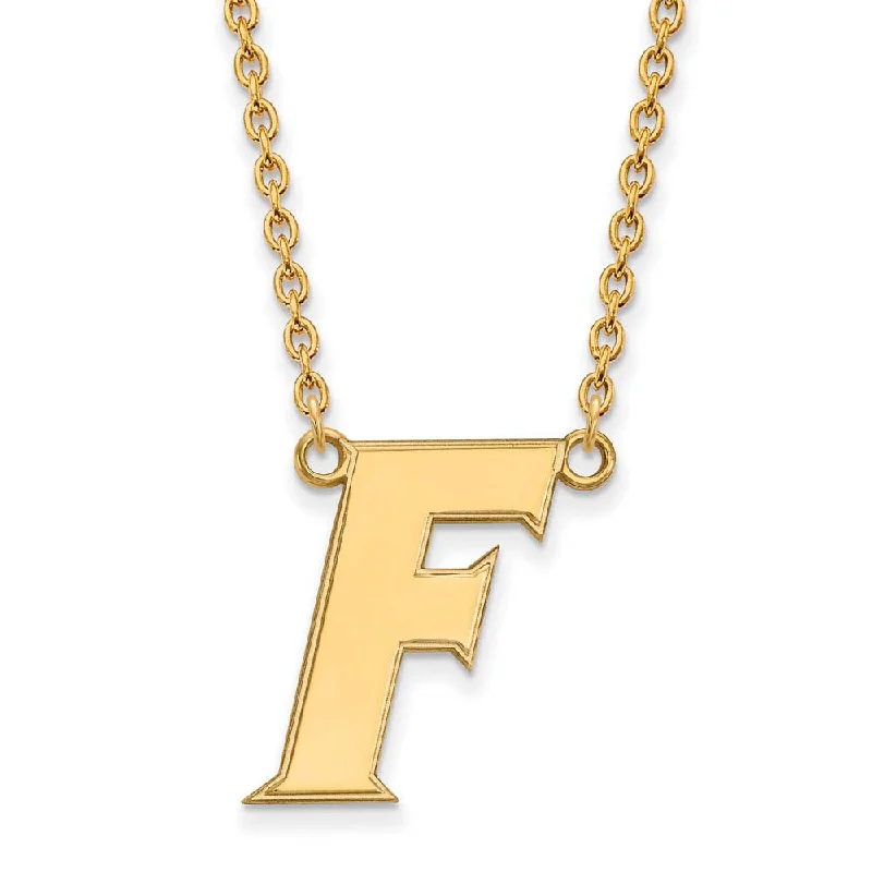 Ladies necklaces with orange rubies -10k Yellow Gold U of Florida Large Initial F Pendant Necklace