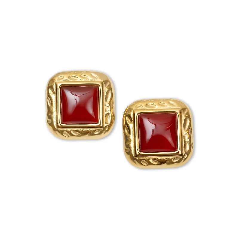 ladies-star-gold-earrings-THE SQUARE RED HEIRLOOM EARRINGS