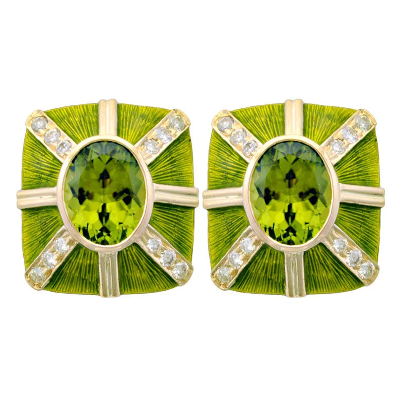 ladies-moon-diamond-earrings-Earrings-Peridot and Diamond (Enamel)