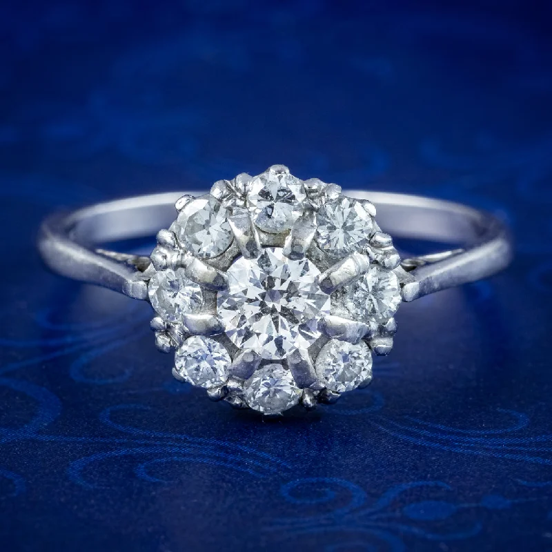 Antique Edwardian Diamond Cluster Ring 1.5ct Total