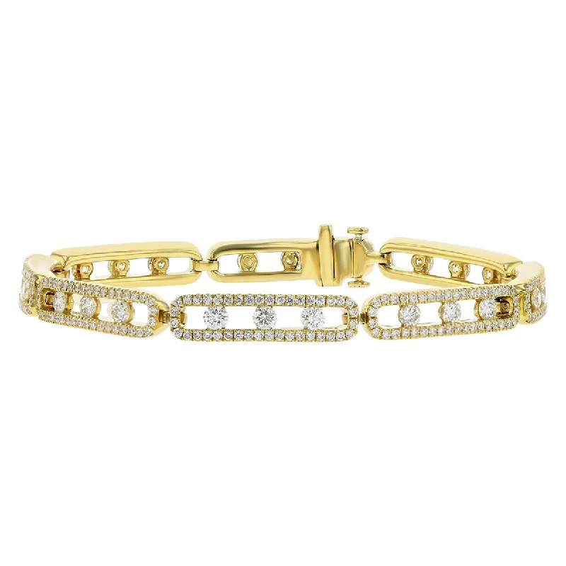 Ladies bracelets expert shine -Diamond 8 Link Floating Bracelet