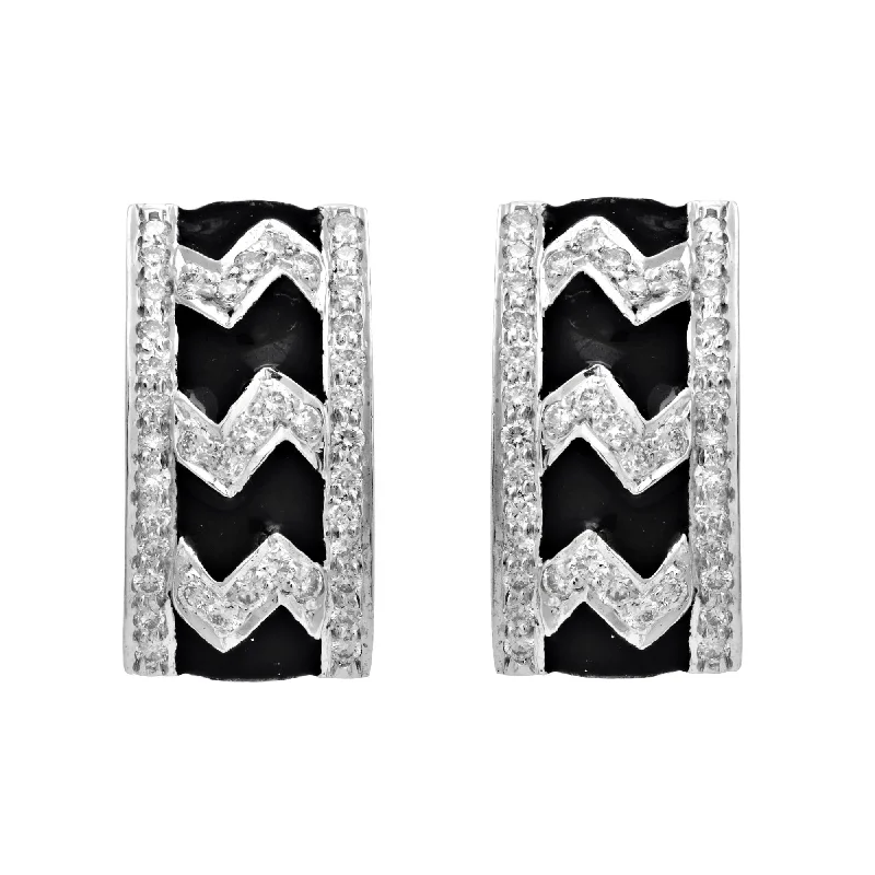 ladies-vintage-silver-earrings-Earrings-Diamond (Enamel)