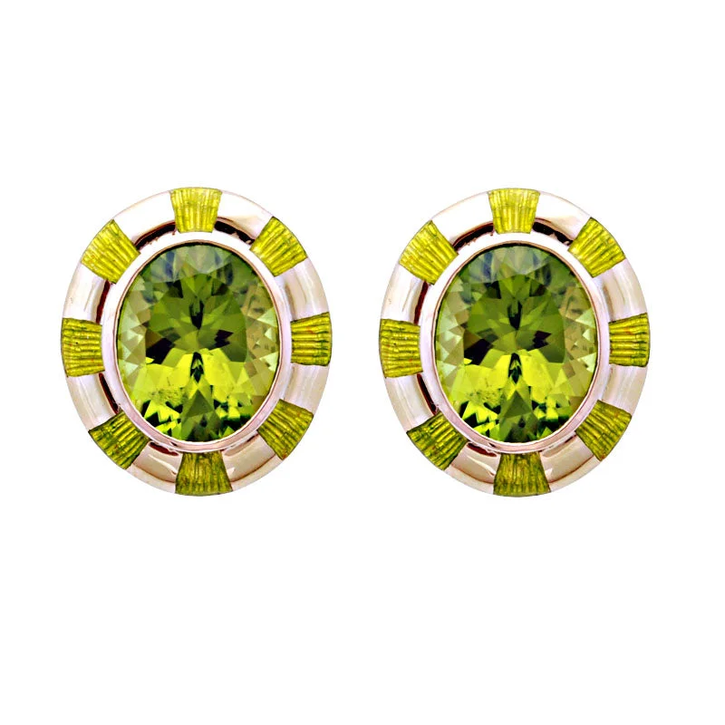 ladies-diamond-bar-earrings-Earrings-Peridot (Enamel)