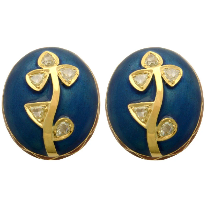 ladies-delicate-gold-earrings-Earrings-Diamond (Enamel)