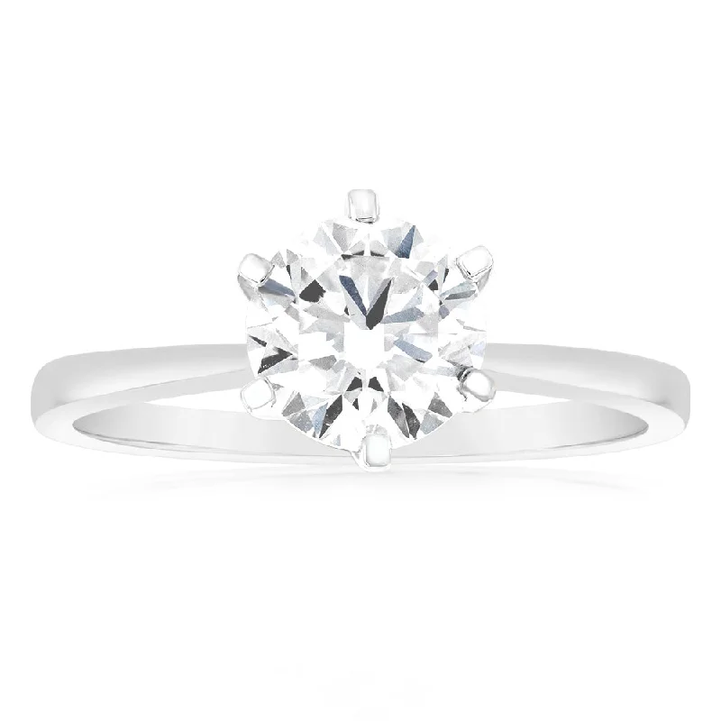 engagement-heart-white-gold-ring-Luminesce Lab Grown Certified 2 Carat Solitaire Engagement Ring in 18ct White Gold