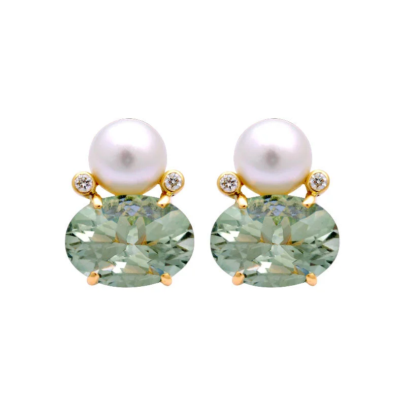 ladies-affordable-diamond-earrings-Earrings-Green Quartz, South Sea Pearl and Diamond