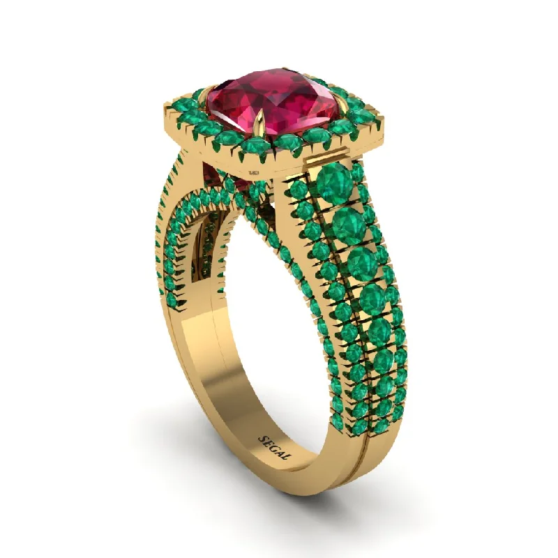 engagement-white-gold-pave-ring-Cushion Cut Ruby Eternal Splendor Engagement Ring - Lorelei No. 25