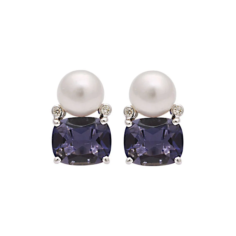 ladies-elegant-diamond-earrings-Earrings-Iolite, South Sea Pearl and Diamond