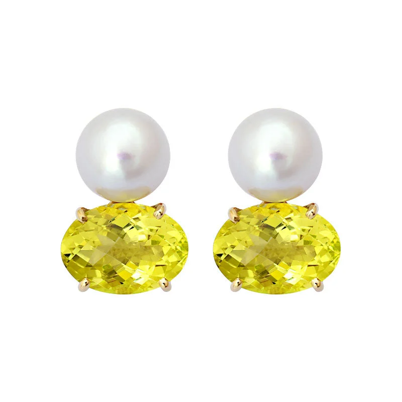 ladies-jacket-rose-gold-earrings-Earrings-Lemon Quartz and South Sea Pearl