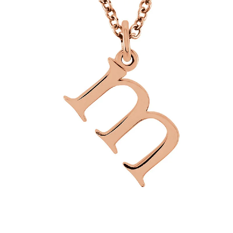 Ladies necklaces modern chains -The Abbey Lower Case Initial 'm' Necklace in 14k Rose Gold, 16 Inch