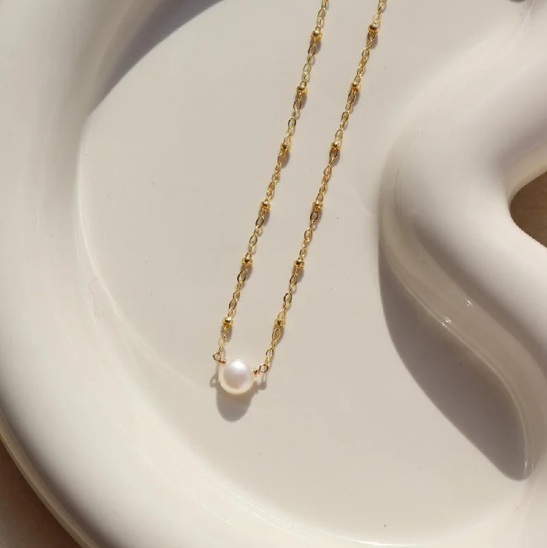 Ladies necklaces for milestone events -Beaded Pearl Necklace | Wholesale