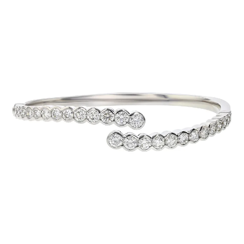 Ladies bracelets robust charm -Diamond Bypass Bangle Bracelet