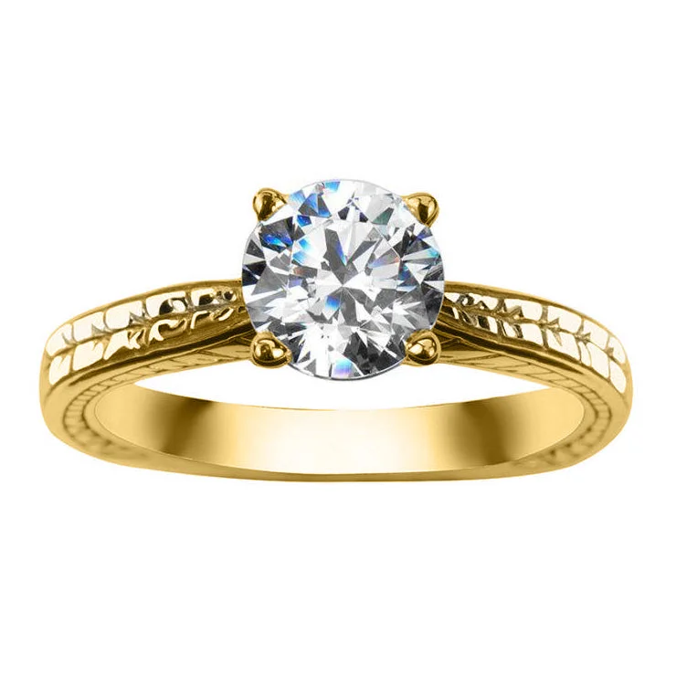 engagement-minimalist-gold-ring-IVY Lab Diamond Engagement Ring in 14K Yellow Gold