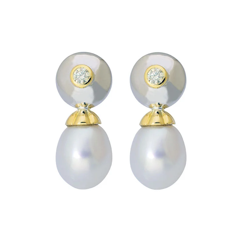 ladies-gift-rose-gold-earrings-Earrings- S.s. Pearl And Diamond (2CM)