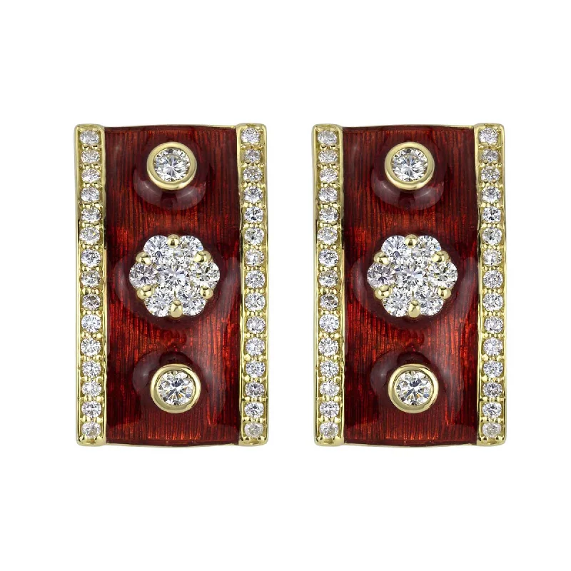 ladies-luxury-silver-earrings-Earrings - Diamond (Enamel) (2334E)