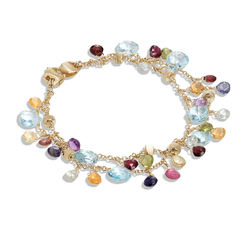 Ladies bracelets with sage aventurine -Blue Topaz and Mixed Gemstone Double Strand Bracelet