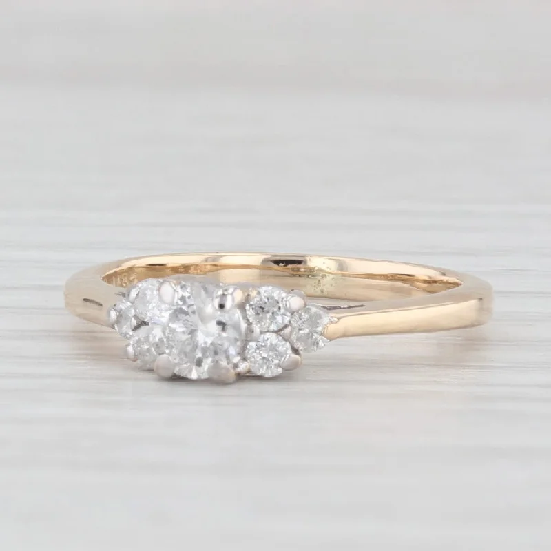 engagement-white-gold-channel-ring-0.45ctw Round Diamond Engagement Ring 14k Yellow Gold Size 5.75