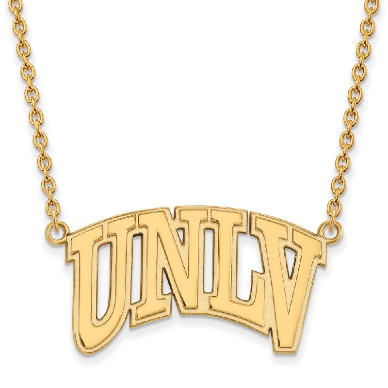 Ladies necklaces with letter charms -10k Yellow Gold U of Nevada Las Vegas Large Pendant Necklace