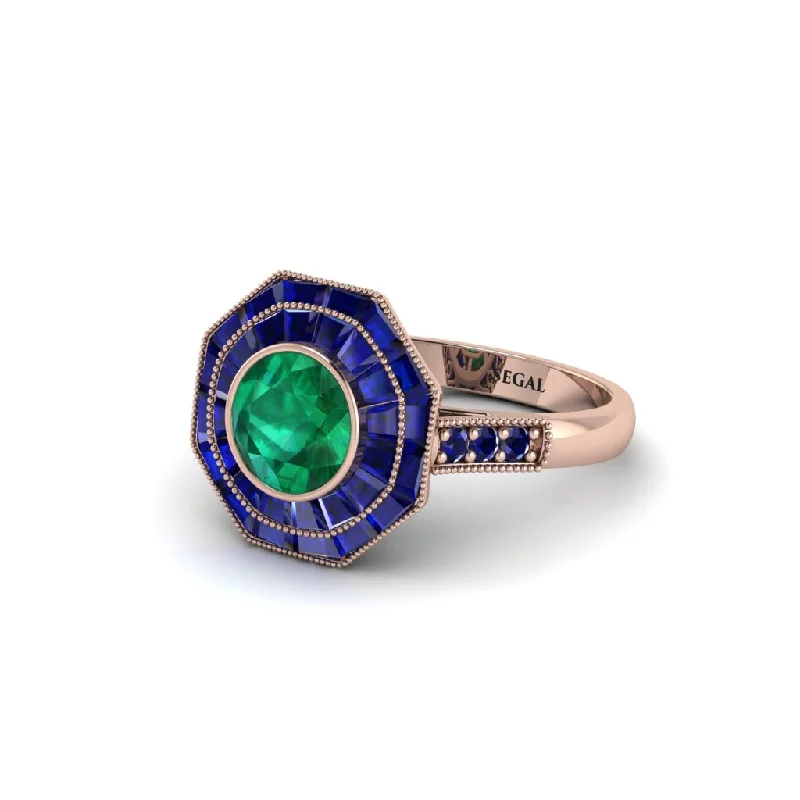 engagement-gold-filigree-ring-Emerald Radiant Majesty Engagement Ring - Francesca No. 65