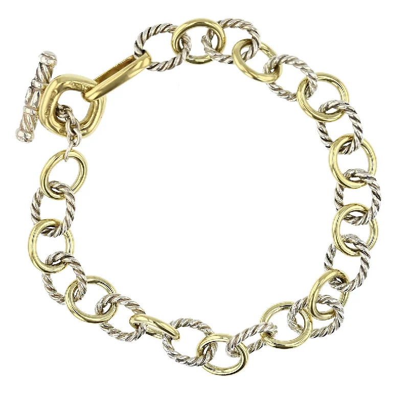 Ladies bracelets with zirconia stones -David Yurman Cable Classic Oval Link Bracelet