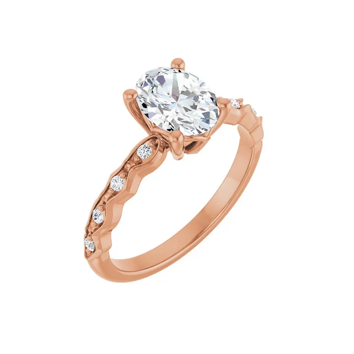 engagement-infinity-platinum-ring-GIANNA 18K Rose Gold Oval Lab Grown Diamond Engagement Ring