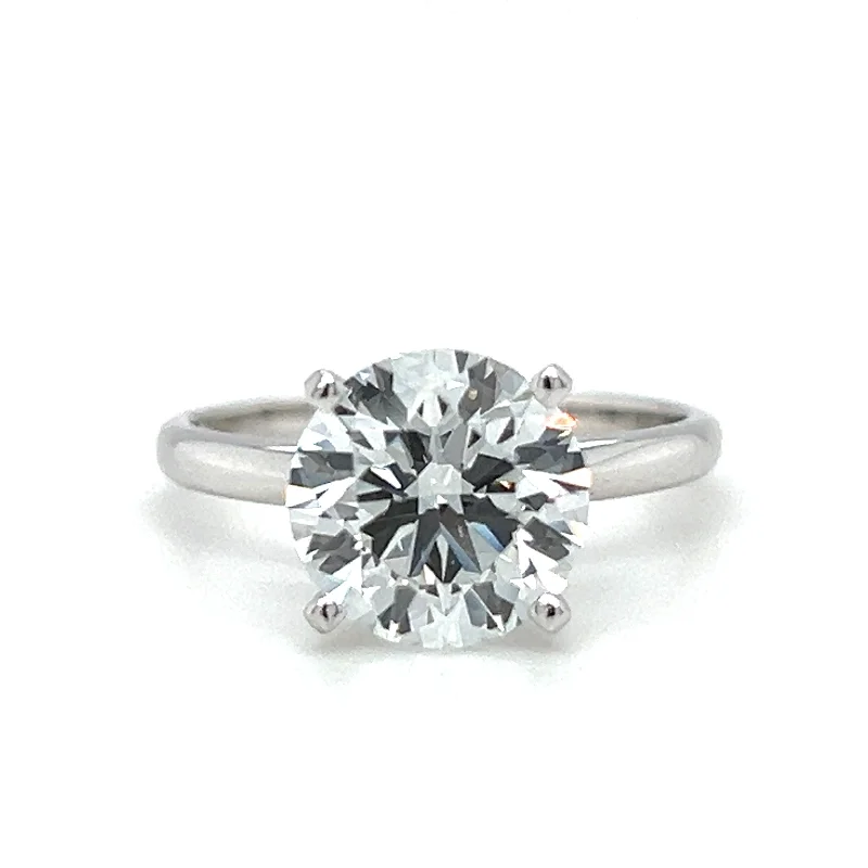 engagement-cushion-cut-silver-ring-14k White Gold 3.00 CT Round Brilliant Lab Grown Diamond Solitaire Engagement Ring