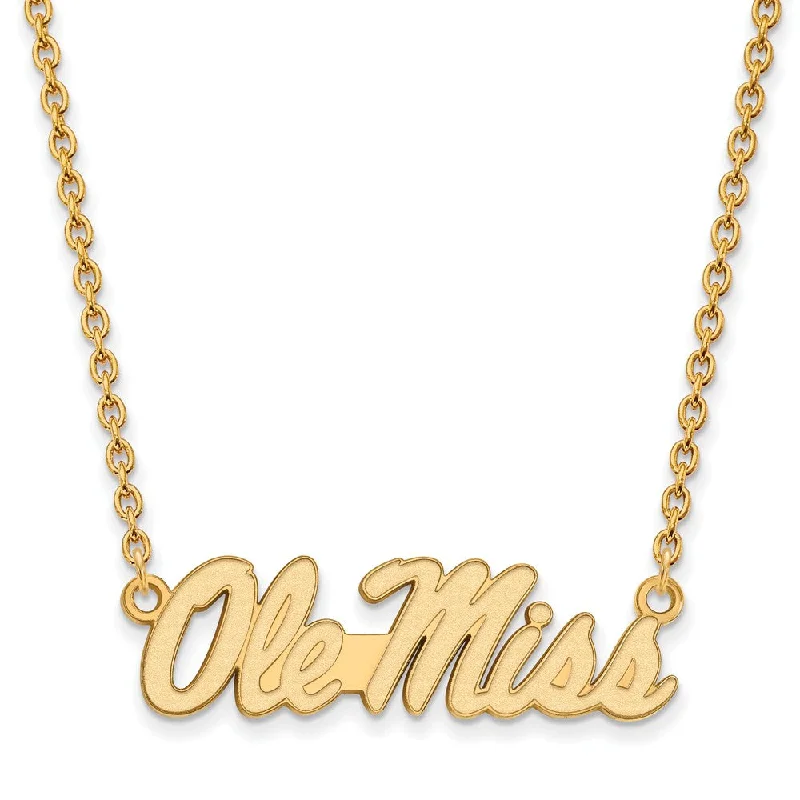 Ladies necklaces with black moonstone -10k Yellow Gold U of Mississippi Large Ole Miss Pendant Necklace