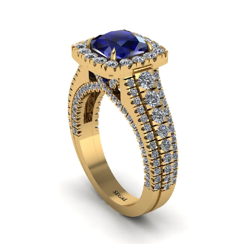 engagement-cushion-cut-sapphire-ring-Cushion Cut Sapphire Eternal Splendor Engagement Ring - Lorelei No. 13