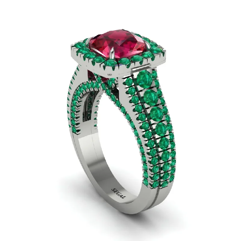 engagement-custom-diamond-ring-Cushion Cut Ruby Eternal Splendor Engagement Ring - Lorelei No. 27