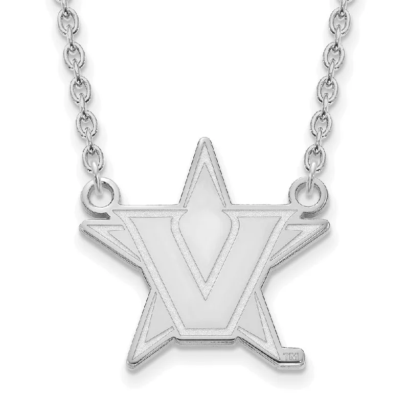 Ladies necklaces for dinner dates -14k White Gold Vanderbilt U Large Pendant Necklace