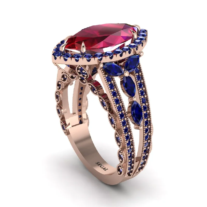 engagement-sapphire-vintage-ring-Ruby Majestic Splendor Engagement Ring - Antonella No. 71