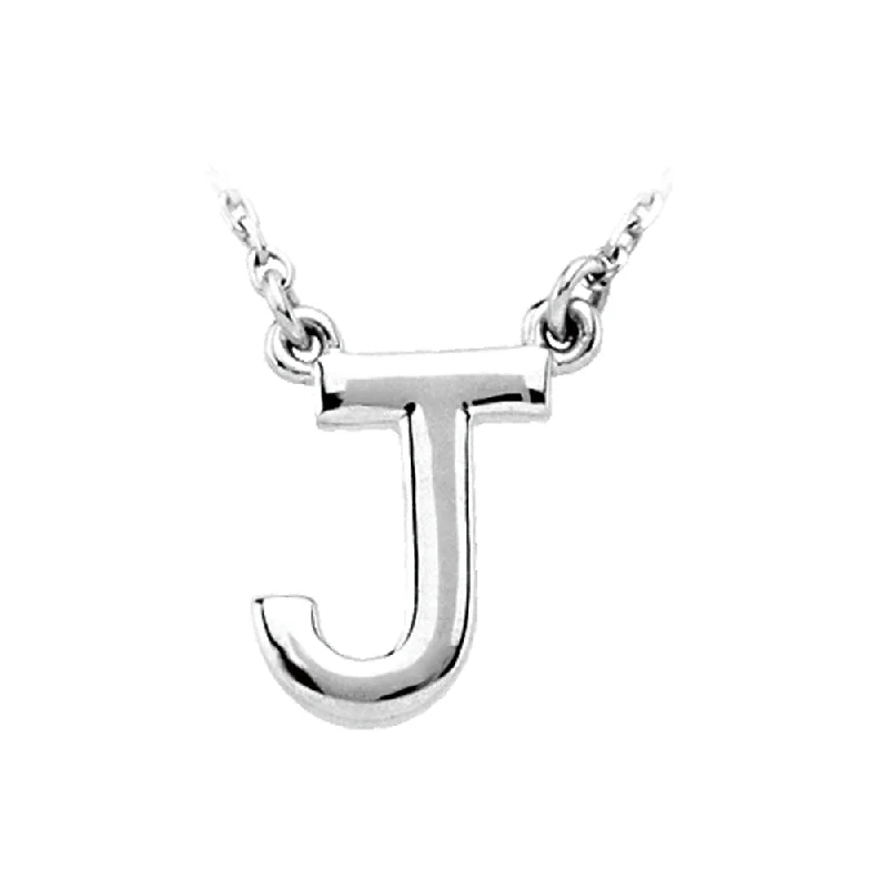 Ladies necklaces vintage strands -Sterling Silver, Kendall Collection, Block Initial J Necklace, 16 Inch