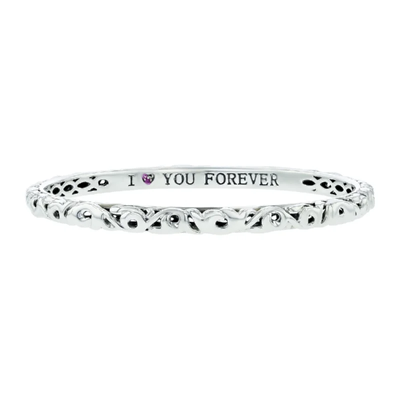 Ladies bracelets with silk threads -Charles Krypell I Love You Forever Bangle Bracelet