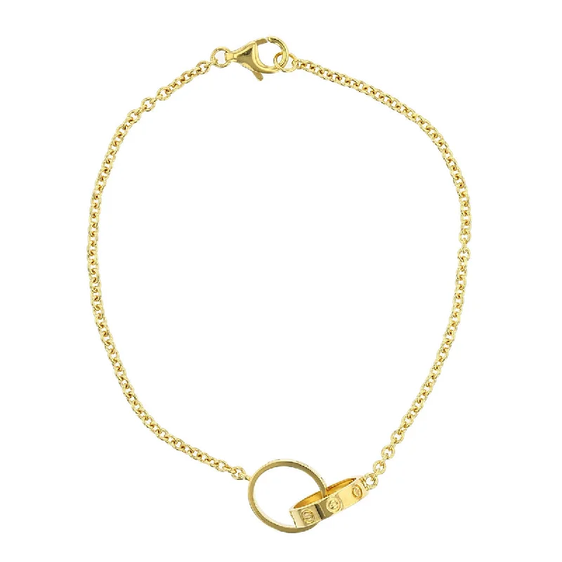 Ladies bracelets simple bands -Cartier Linked Rings Love Chain 7-Inch Bracelet