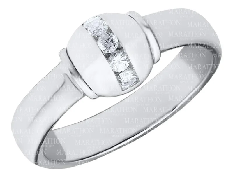 ladies-luxury-diamond-rings-Authentic Cape Cod Ring made by Lestage - Sterling Silver with a CZ Diamond Bead