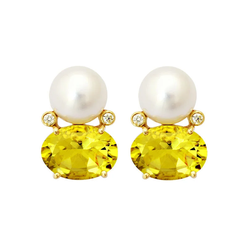 ladies-trendy-silver-earrings-Earrings-Lemon Quartz, South Sea Pearl and Diamond